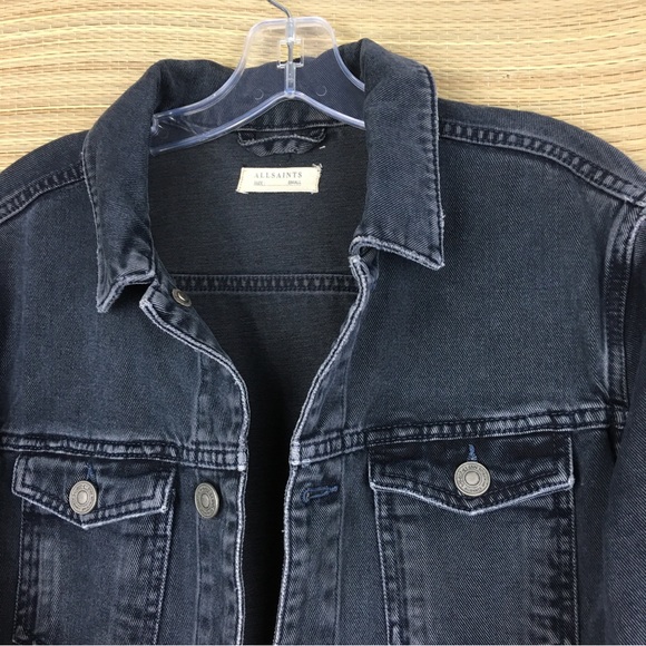 AllSaints Mallaig Denim Jacket Button Up Men’s Jacket Size S - Picture 5 of 11